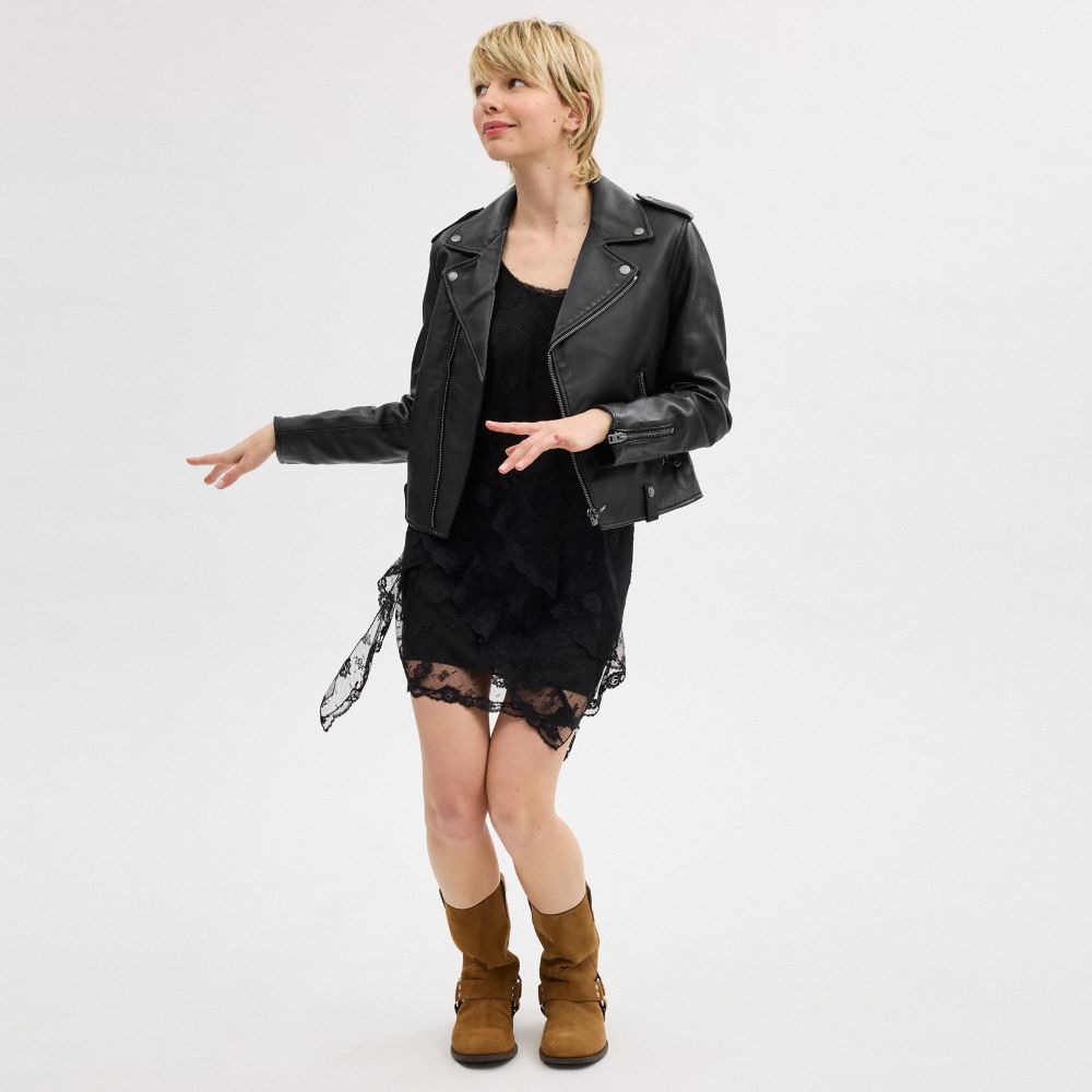 Coach Moto Jacket In Black