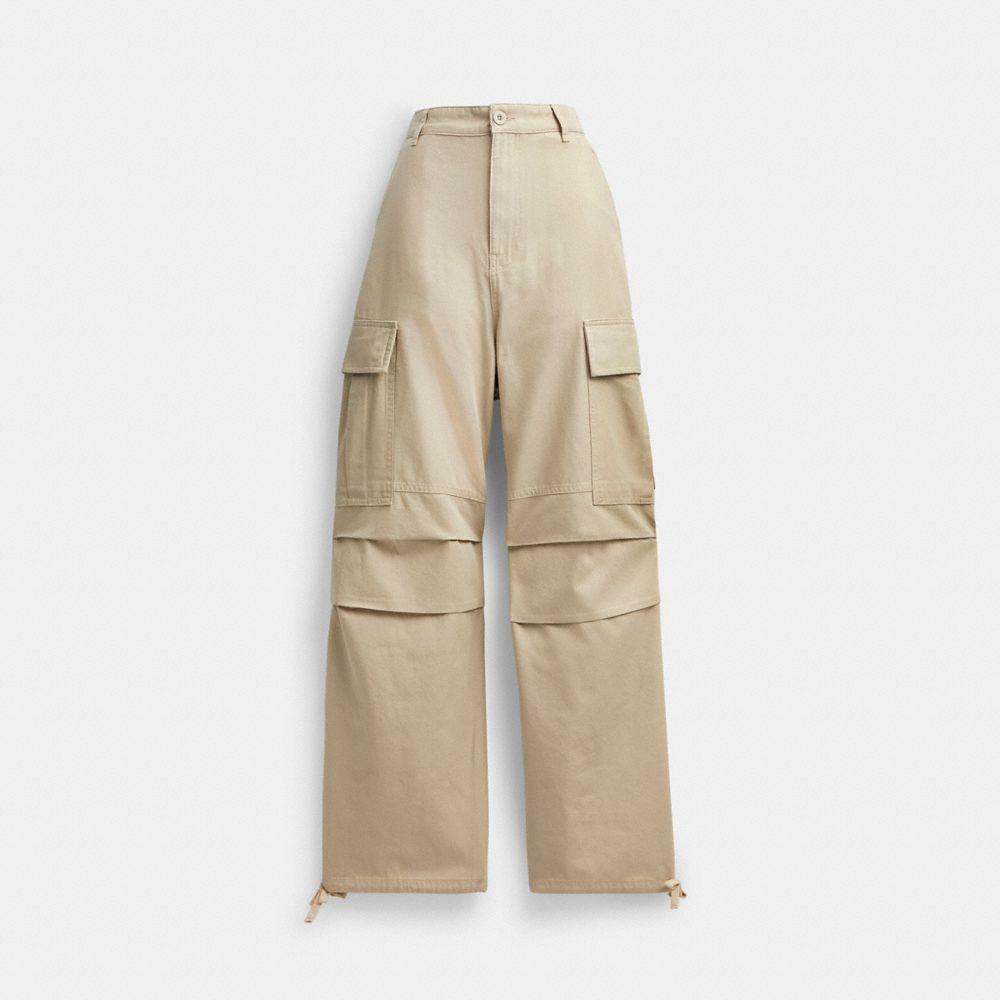 COACH®,CARGO PANTS,cotton,Khaki,Front View