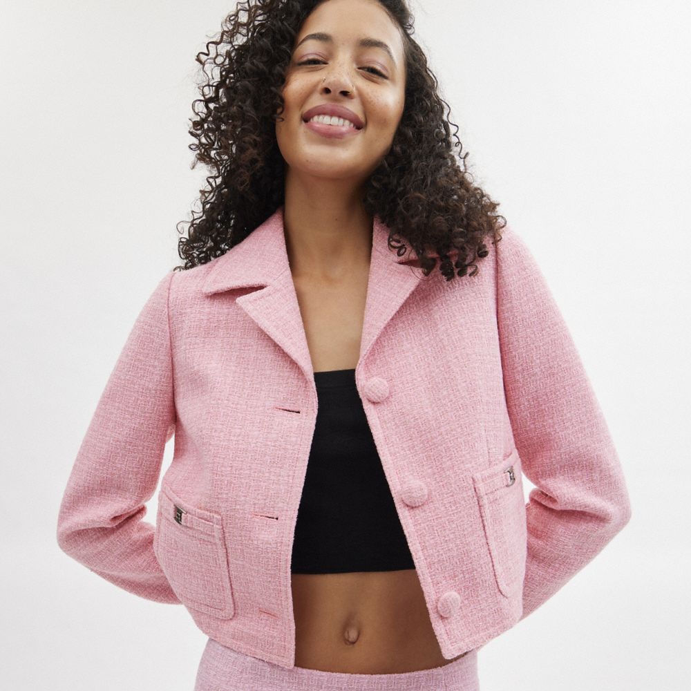 Pink on sale woman blazer