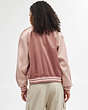 COACH®,SATIN VARSITY JACKET,Polyester,Pink,Scale View