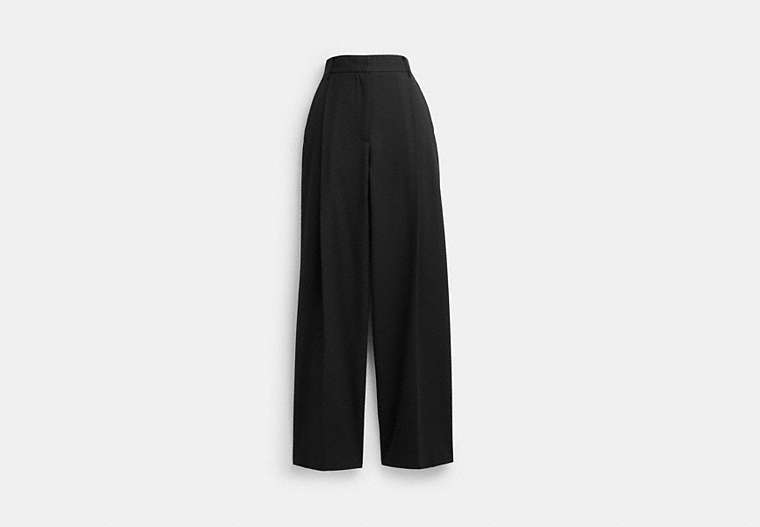 COACH®,WIDE LEG TROUSERS,Black,Front View image number 0