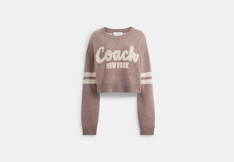 COACH®,クロップド コーチ セーター,トップス＆Tシャツ,ﾋﾟﾝｸ
