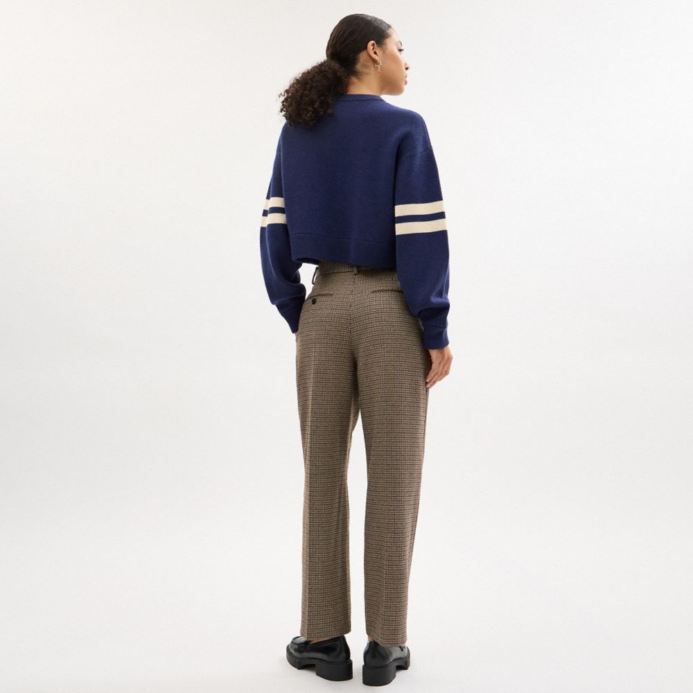 Coach Cropped  Sweater In Blue