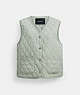 COACH®,QUILTED VEST,Polyester,Green,Front View