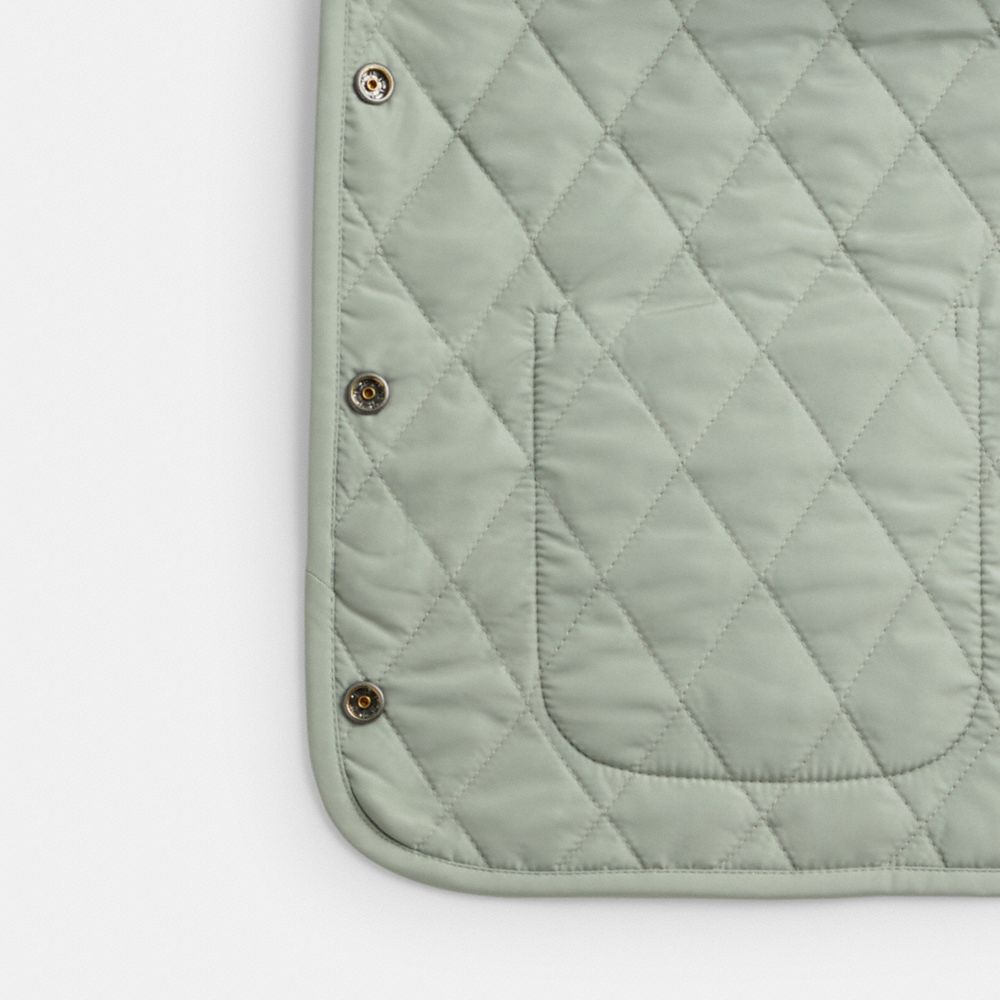 COACH®,QUILTED VEST,Polyester,Green,Inside View,Top View