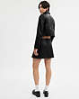 COACH®,HERITAGE C LEATHER MINI SKIRT,Leather,Black,Scale View