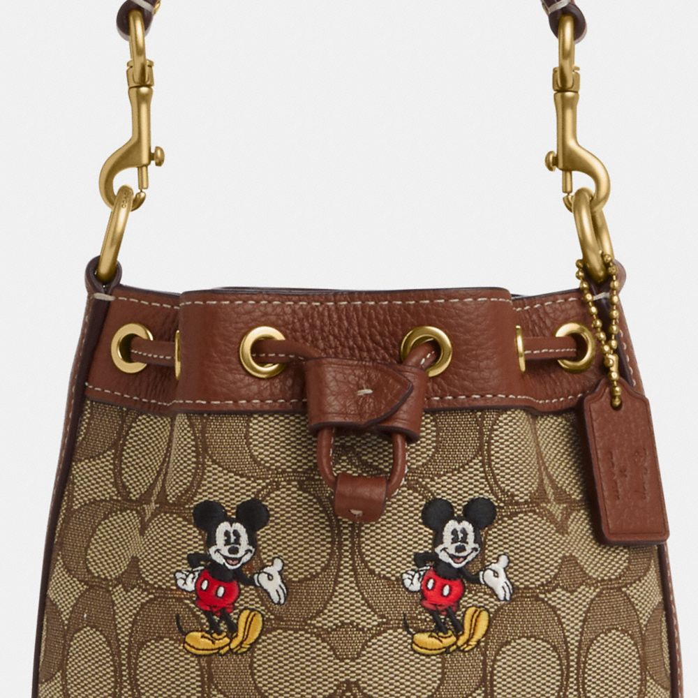 【DISNEY X COACH】ミニ デンプシー バケット バッグ / シグネチャー ジャカード / ミッキーマウス プリント