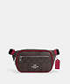 COACH®,MINI BELT BAG IN SIGNATURE CANVAS,pvc,Mini,Silver/Brown/Bright Violet,Front View