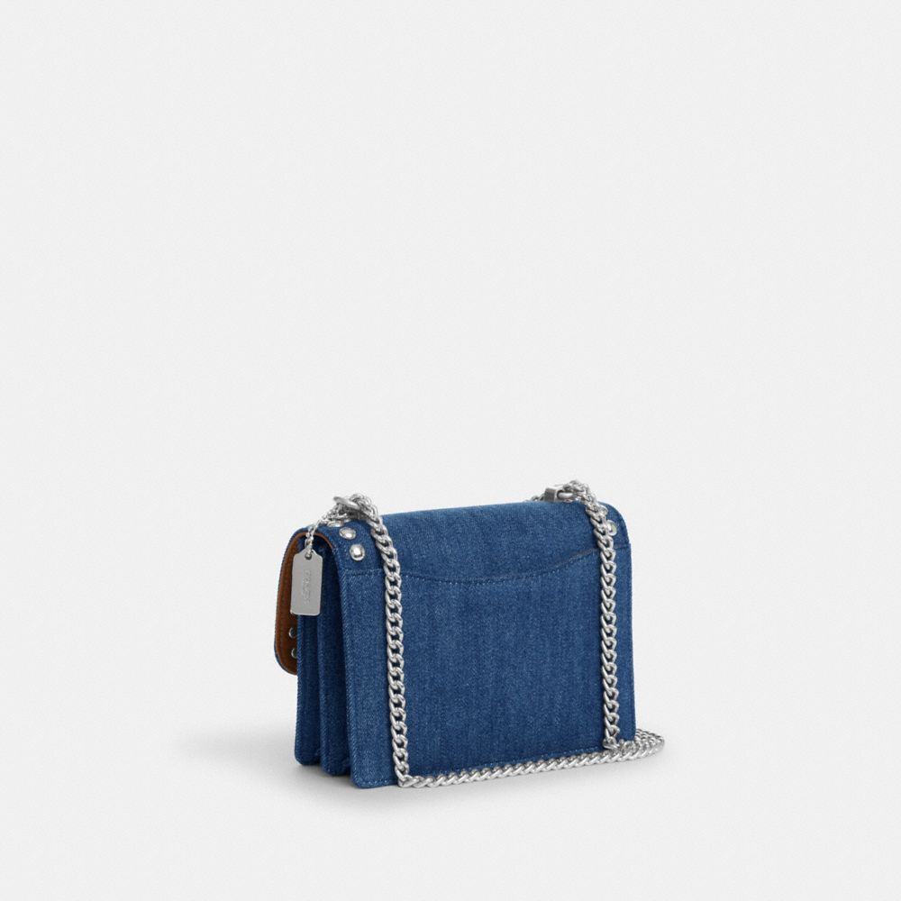 Buy the Coach Denim Mini Crossbody Satchel Blue