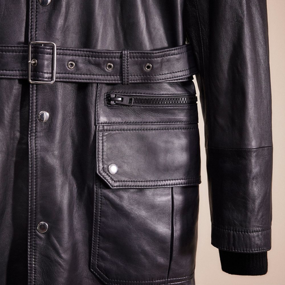 Restored Leather Raincoat