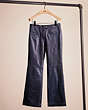 COACH®,RESTORED LEATHER PANT,Leather,Navy,Front View