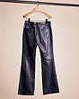 COACH®,RESTORED LEATHER PANT,Leather,Navy,Back View