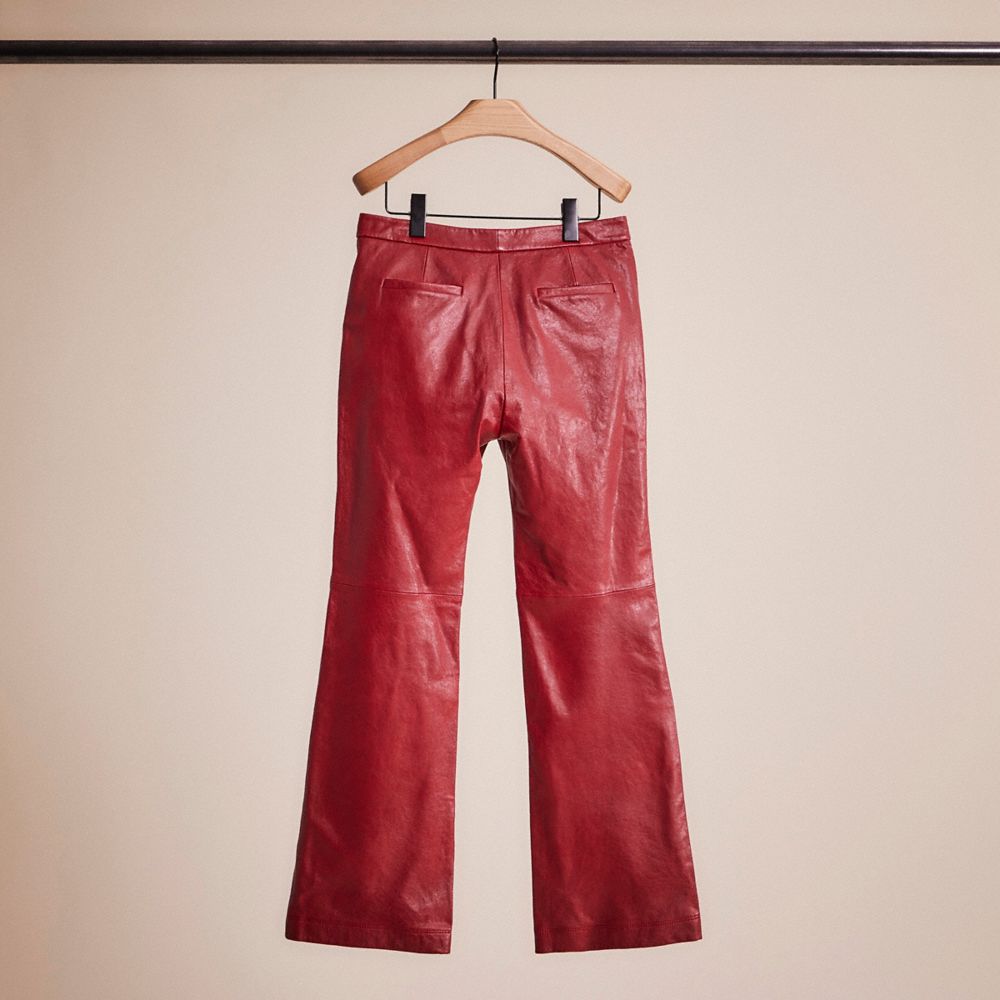 Shop Coach Restored Leather Pant In Red