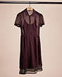 COACH®,RESTORED STAR PRINT SHIRT DRESS,Cupro,Burgundy,Front View