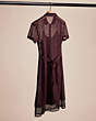 COACH®,RESTORED STAR PRINT SHIRT DRESS,Cupro,Burgundy,Back View