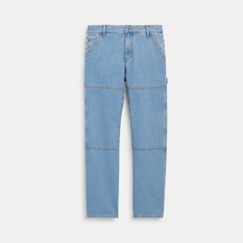 COACH®  Relaxed Straight Fit Denim Carpenter Pants
