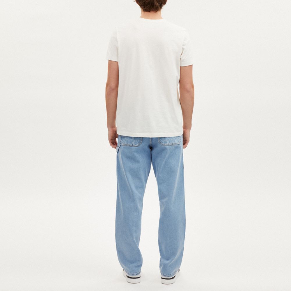 COACH®,RELAXED STRAIGHT FIT DENIM CARPENTER PANTS,Light Indigo,Scale View