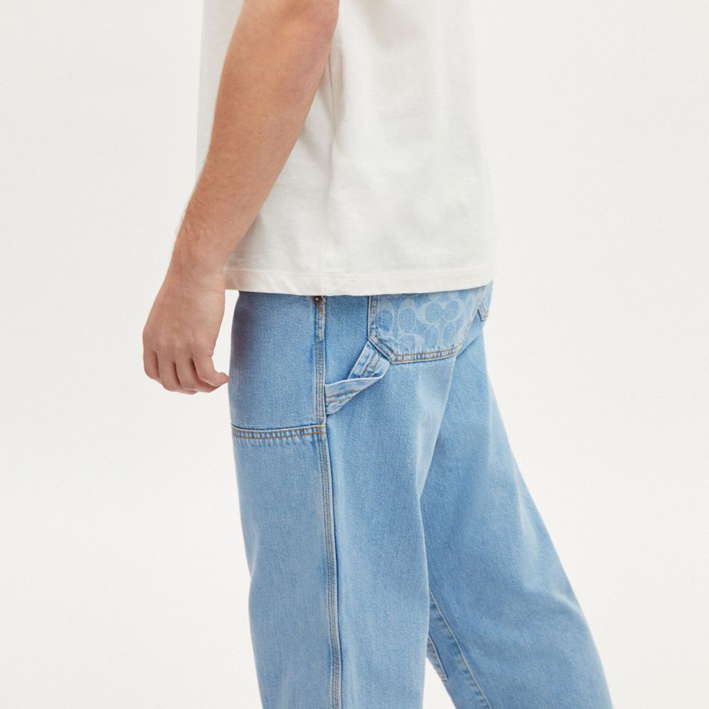 Relaxed Straight Fit Denim Carpenter Pants