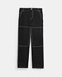 COACH®,RELAXED STRAIGHT FIT TWILL CARPENTER PANTS,cotton,Black,Front View