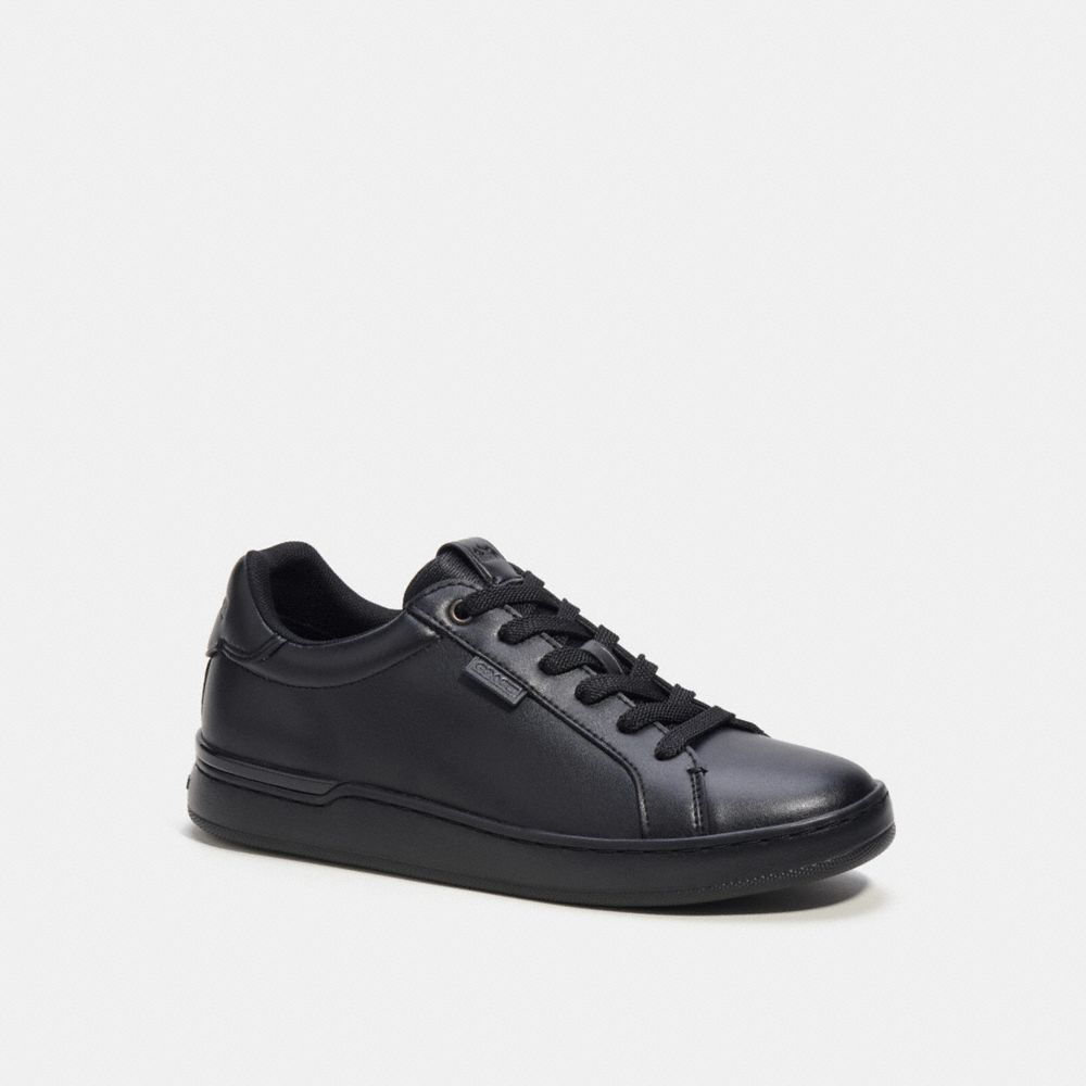 COACH®,LOWLINE LOW TOP SNEAKER,Leather,Black,Front View