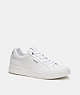 COACH®,LOWLINE LOW TOP SNEAKER,Leather,Optic White,Front View