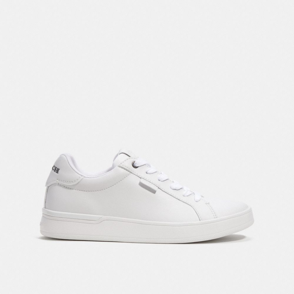 COACH®,LOWLINE LOW TOP SNEAKER,Leather,Optic White,Angle View