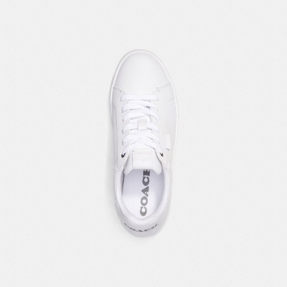 COACH®,LOWLINE LOW TOP SNEAKER,Leather,Optic White,Inside View,Top View