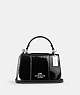 COACH®,LYSA TOP HANDLE,Patent Leather,Small,Silver/Black,Front View