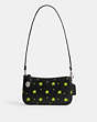 COACH®,COSMIC COACH PENN SHOULDER BAG WITH STAR PRINT,Glovetanned Leather,Silver/Black,Front View