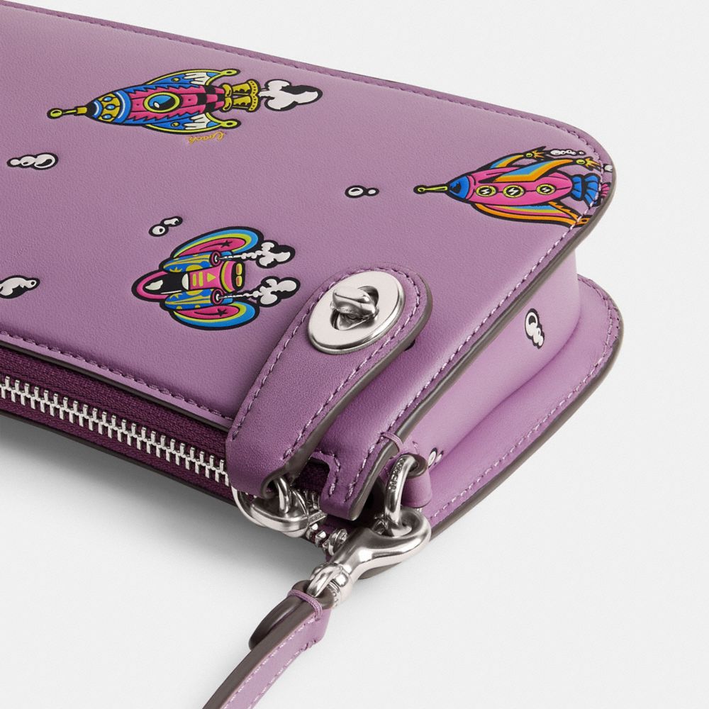 COACH Cosmic Penn Shoulder Bag With Rocket Print in Purple