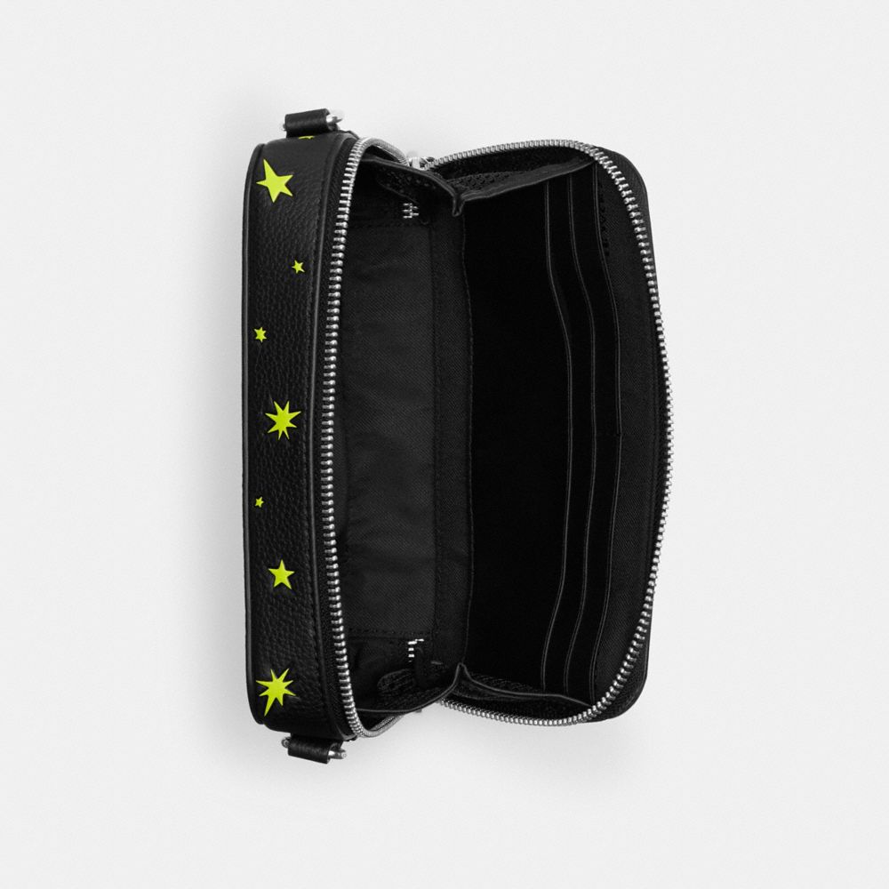 COACH®,Cosmic Coach Charter Slim Crossbody Bag With Planet Print,,Inside View,Top View