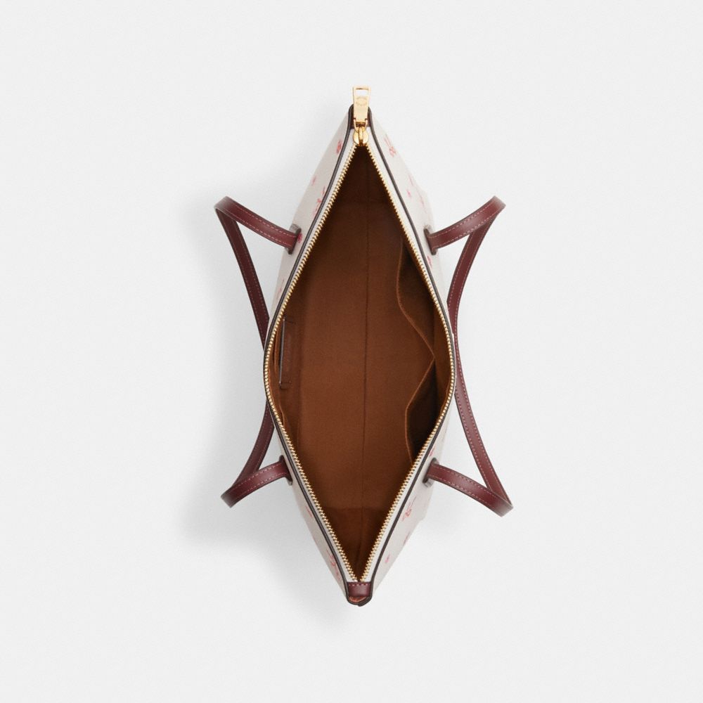 COACH®,ジップ トップ トート・ボウ プリント,トートバッグ,