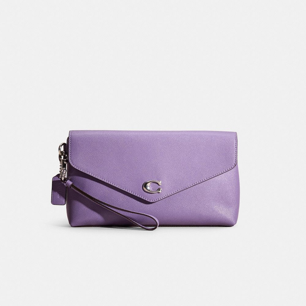 COACH®,Restored Wyn Clutch,Purple,Front View