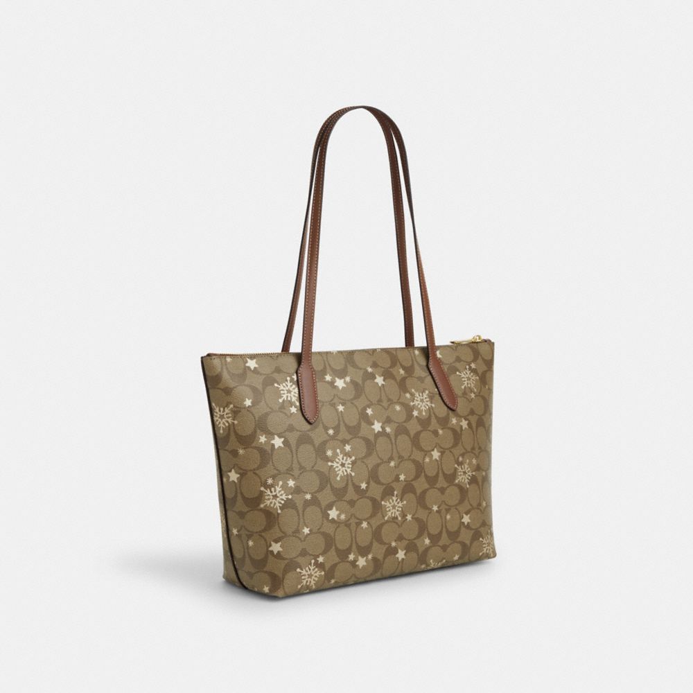 Zip top tote in signature cheap canvas