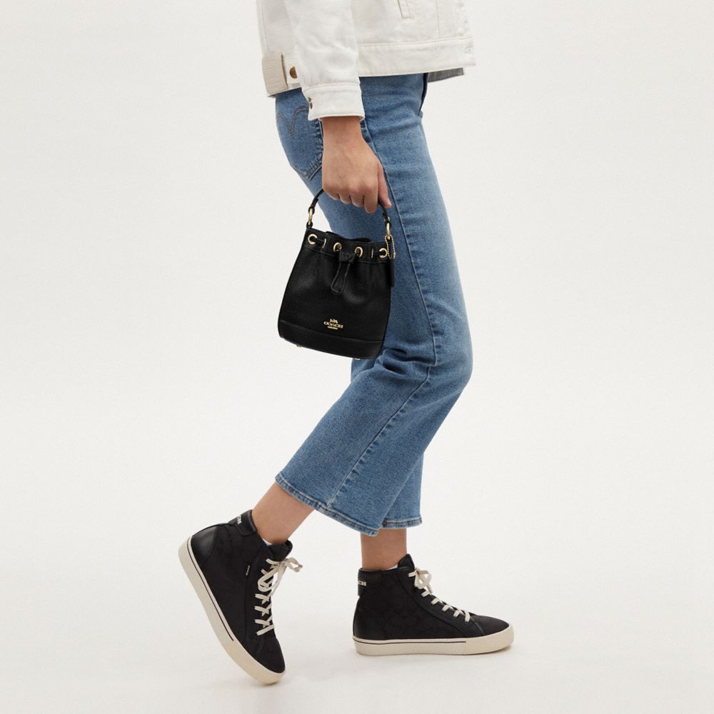 COACH®,Dempsey Drawstring Bucket Bag 15,,Detail View