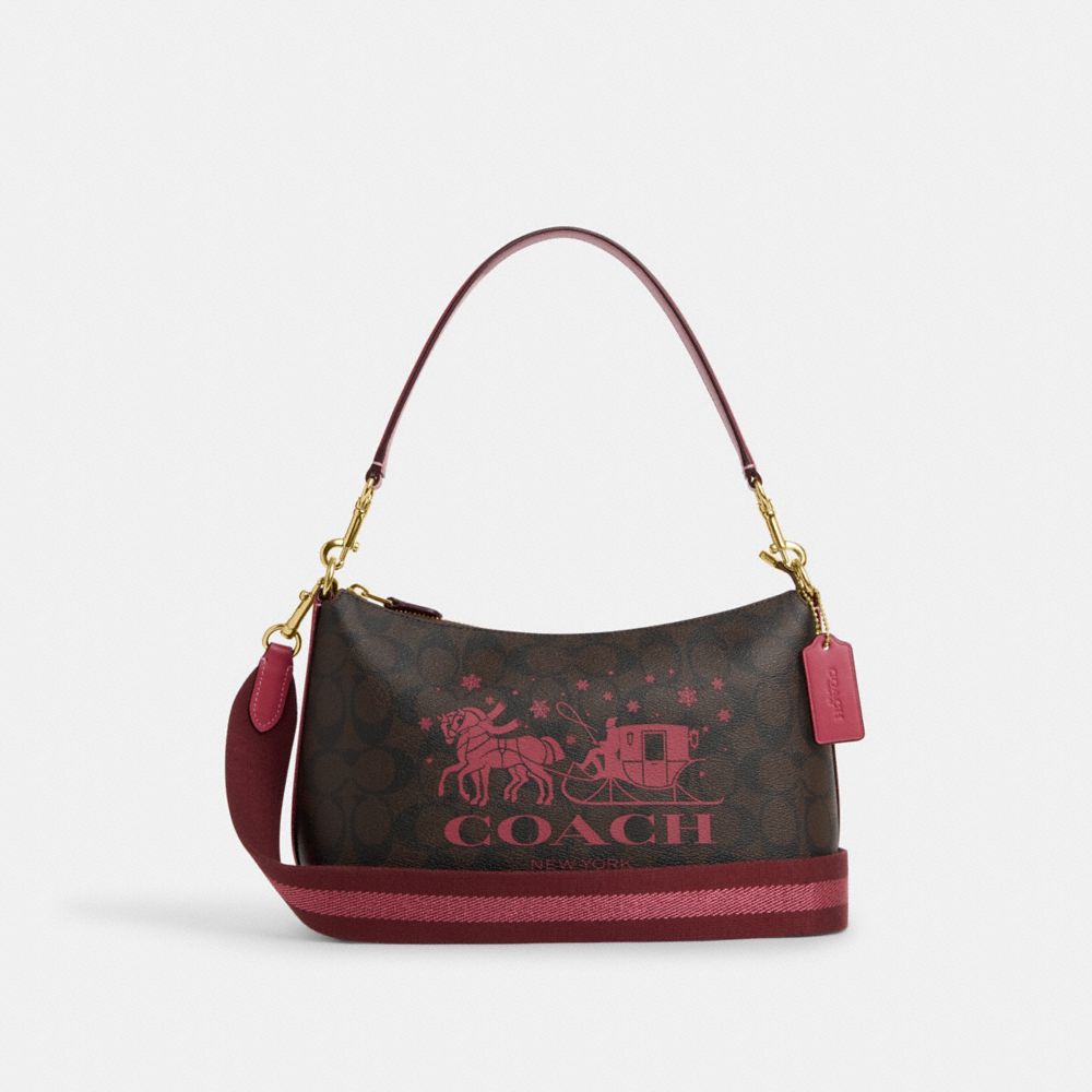 COACH コーチ ショルダーバッグ ブラウン ホース アンド キャリッジ