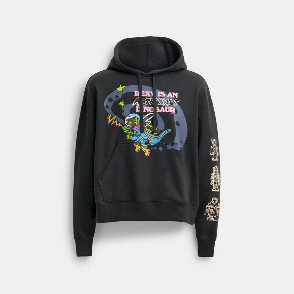 COACH®,COSMIC COACH HOODIE,Black,Front View