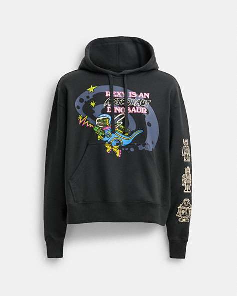 COACH®,COSMIC COACH HOODIE,Black,Front View