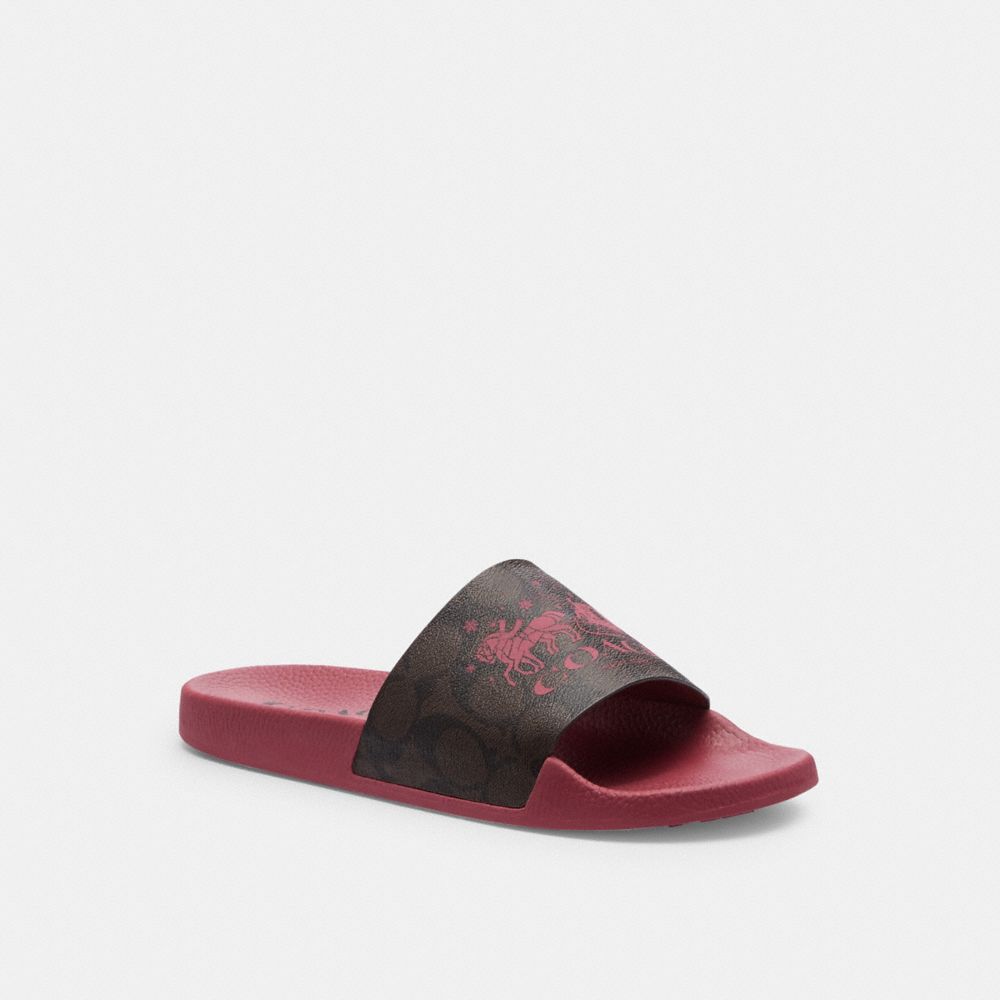 Coach black slides new arrivals