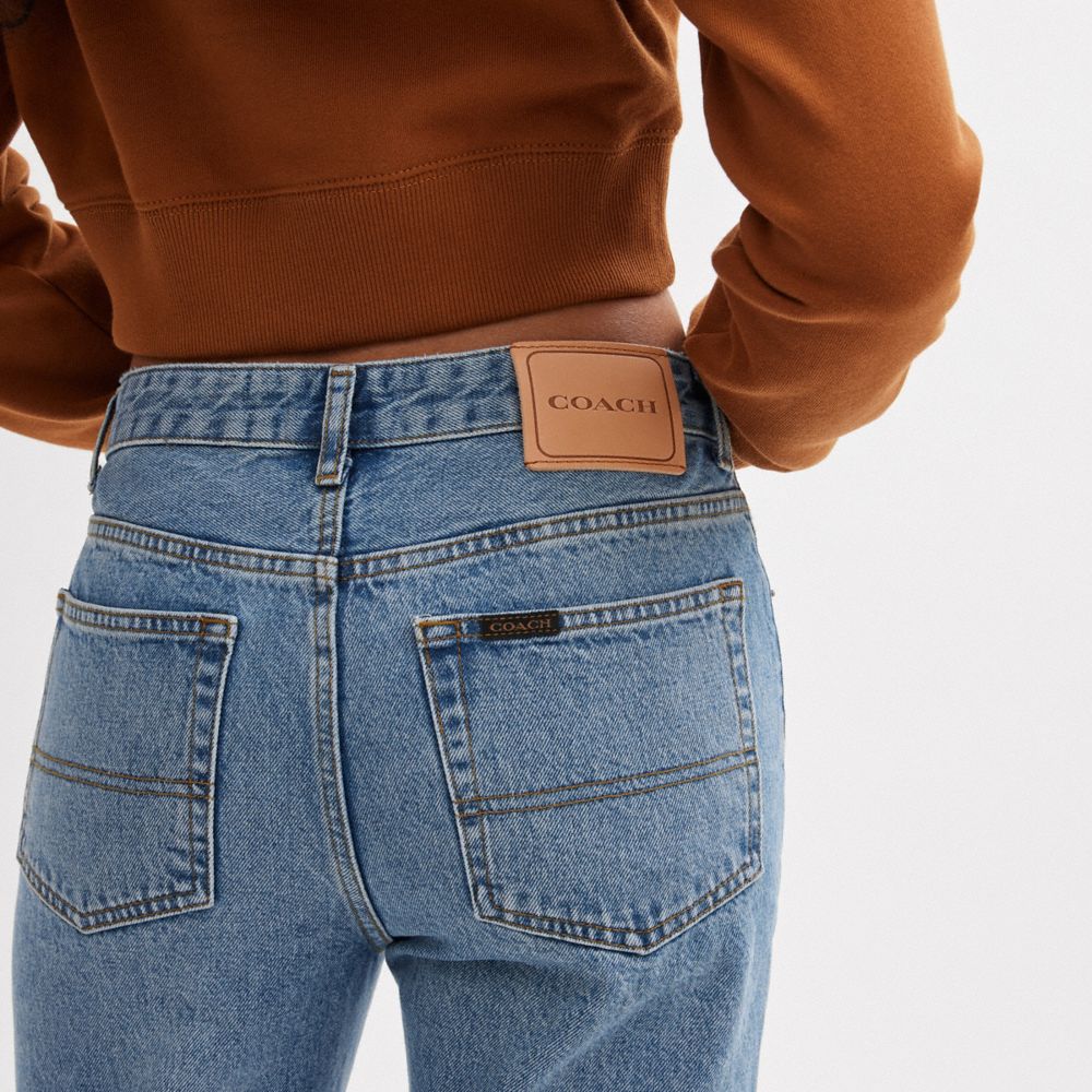 COACH®,Denim Boot Cut Jeans,Cotton,Flared Leg,Casual,,Detail View