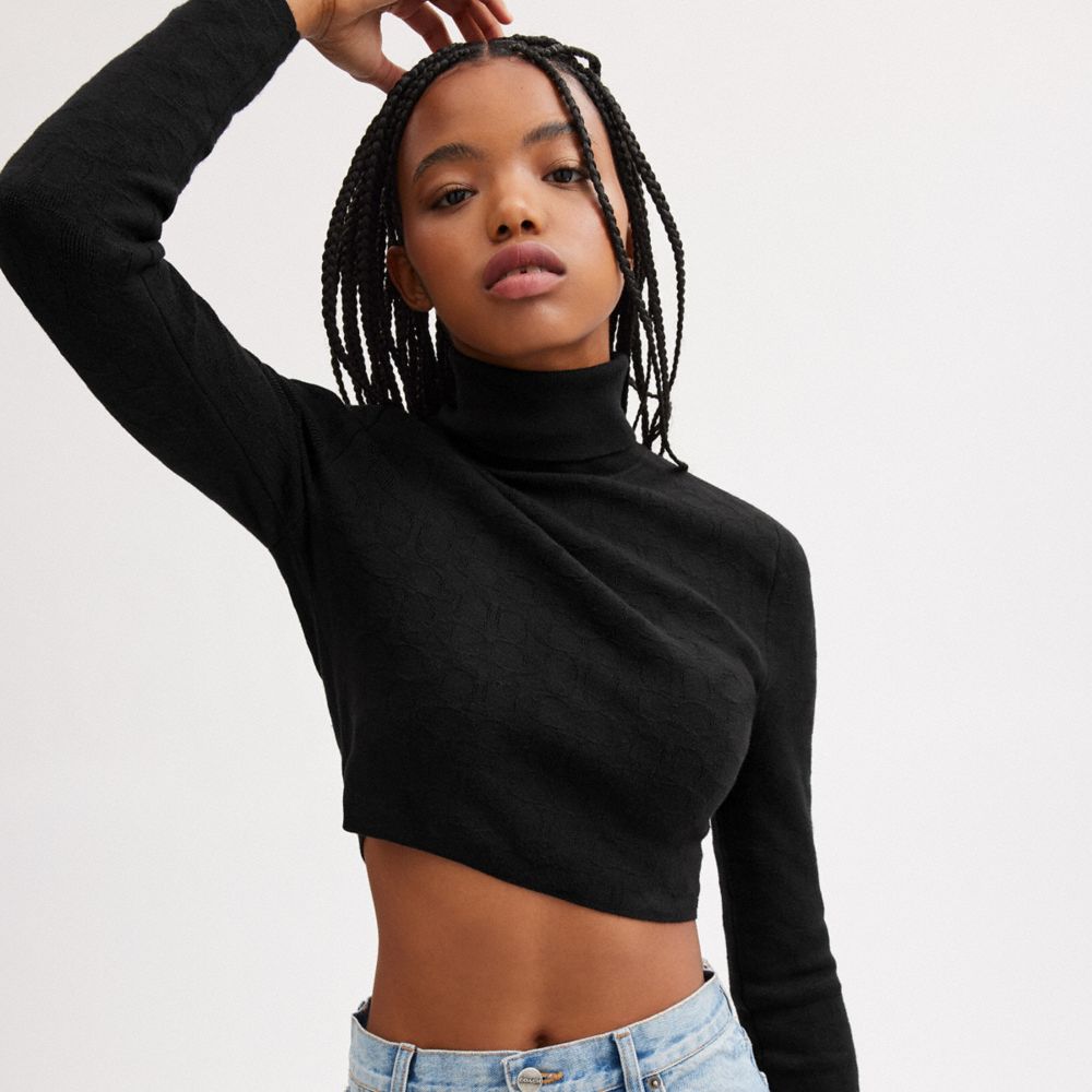 Signature Knit Cropped Turtleneck