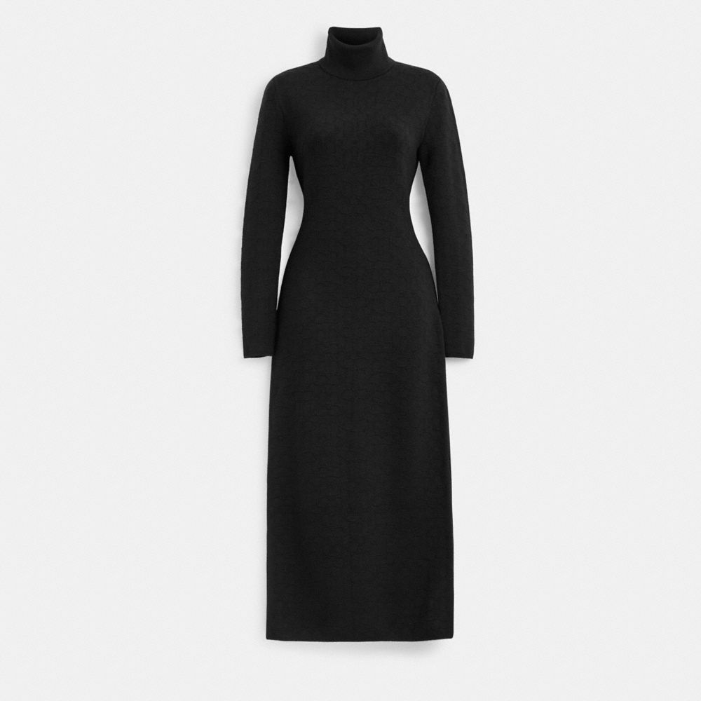 COACH® Outlet | Signature Knit Turtleneck Dress