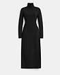 COACH®,SIGNATURE KNIT TURTLENECK DRESS,Wool/Silk,Black,Front View