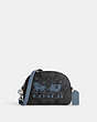 COACH®,MINI SERENA SATCHEL IN SIGNATURE CANVAS WITH HORSE AND SLEIGH,Coated Canvas,Mini,Silver/Graphite/Light Mist,Front View
