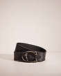 COACH®,RESTORED SIGNATURE BUCKLE CUT-TO-SIZE REVERSIBLE BELT, 38MM,Signature Coated Canvas,Charcoal/Oxblood,Front View