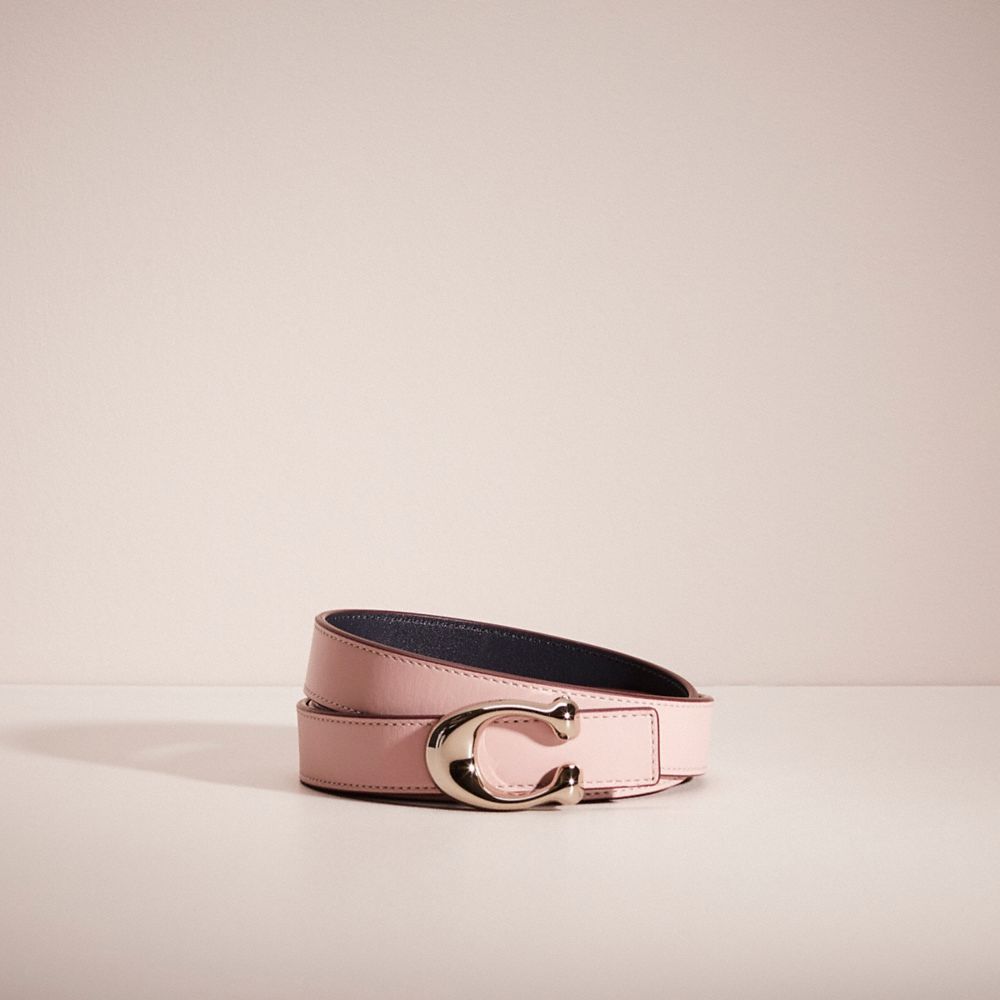 Coach Restored C Hardware Reversible Belt, 25mm In Nickel/aurora Midnight Navy