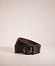 COACH®,RESTORED SIGNATURE BUCKLE CUT-TO-SIZE REVERSIBLE BELT, 38MM,Sport calf leather,Black/Ox Blood,Front View