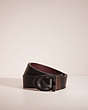 COACH®,RESTORED SIGNATURE BUCKLE CUT-TO-SIZE REVERSIBLE BELT, 38MM,Sport calf leather,Black/Ox Blood,Front View