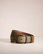 COACH®,RESTORED HARNESS BUCKLE CUT-TO-SIZE REVERSIBLE BELT, 38MM,Army Green/Saddle,Front View