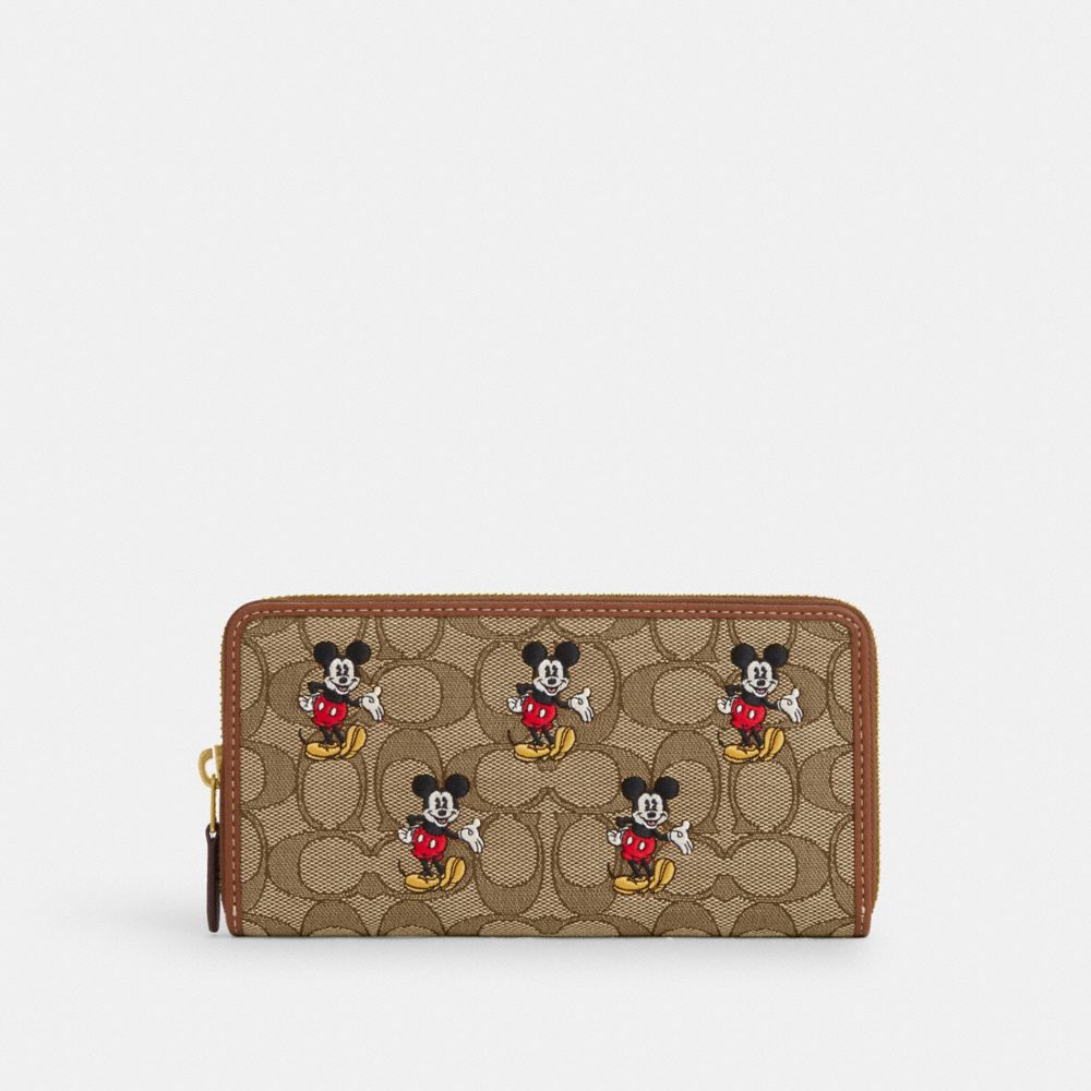 【DISNEY X COACH】アコーディオン ウォレット / シグネチャー ジャカード / ミッキーマウス プリント